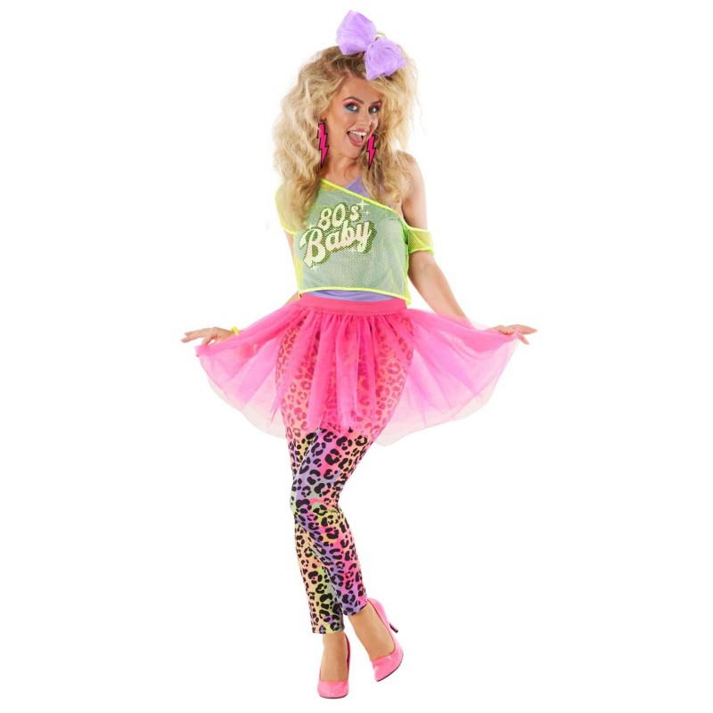 80s Baby Bright Tutu Women's Costumes Size 16-18