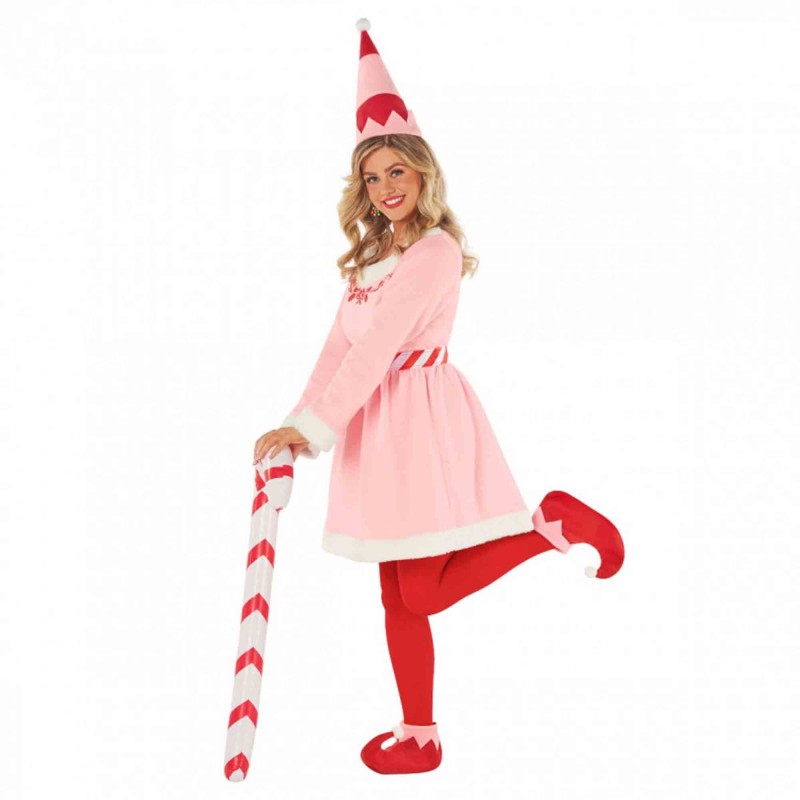 Pink Christmas Elf Women's Costume Size 12-14