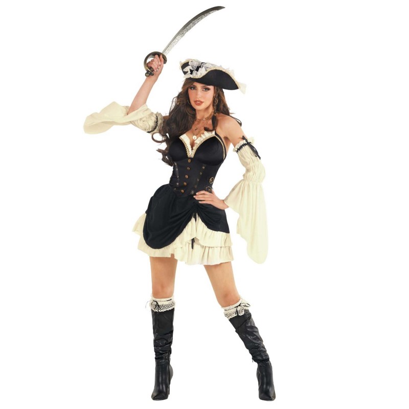 Black Pirate Captain Women's Costumes Size 20-22