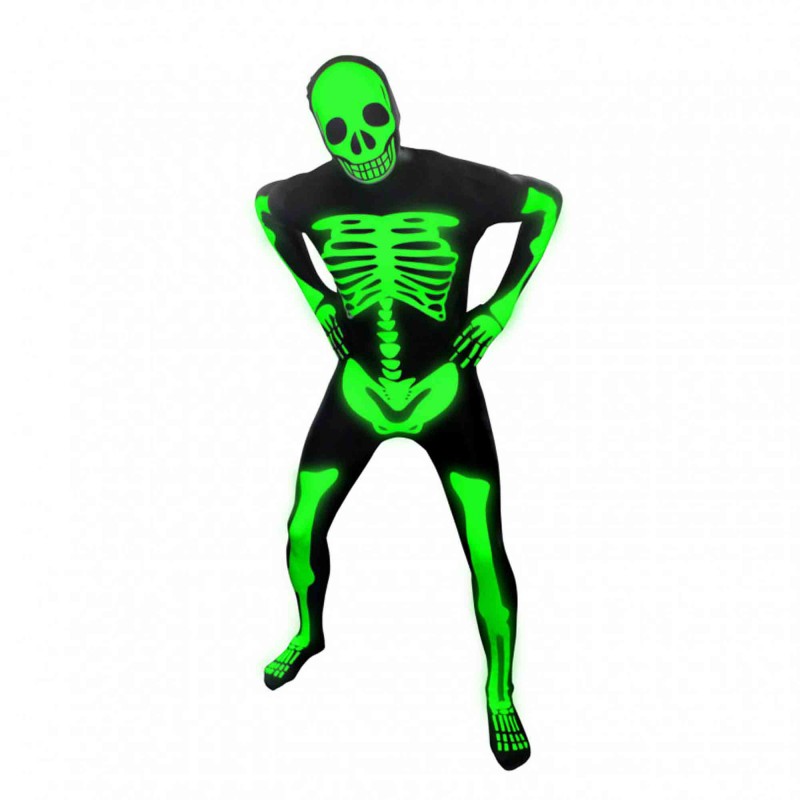 Glow Skeleton Morph Men's Costume Large