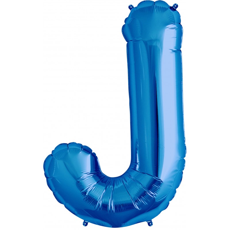 Letter J Megaloon Foil Balloons 86cm Blue