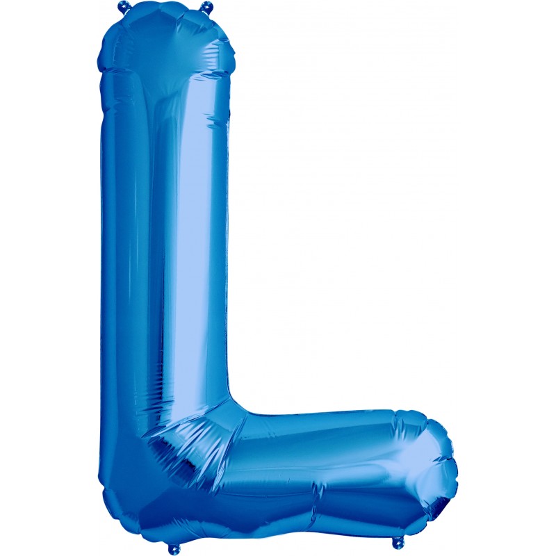 Letter L Megaloon Foil Balloons 86cm Blue