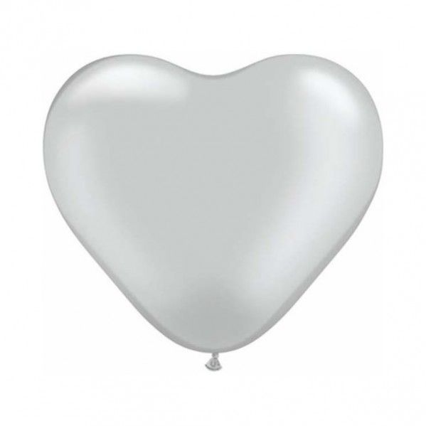 Silver Latex Balloons 15cm Metallic Silver Pack of 100
