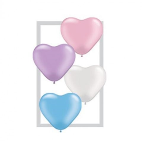 Multi Colour Latex Balloons 15cm Assorted Colours Hearts Pack of 100