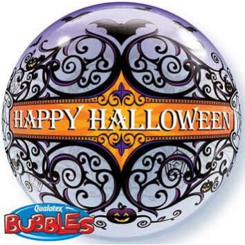 Halloween Bubble Balloons 56cm Halloween Scroll & Bats