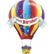 Happy Birthday Foil Balloons 109cm Hot Air Balloon