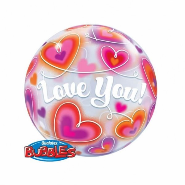Valentine's Day Bubble Balloons 56cm Love You Doodle