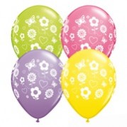 Multi Colour Latex Balloons 28cm Assorted Colours Fun Spring Flowers Pack of 50