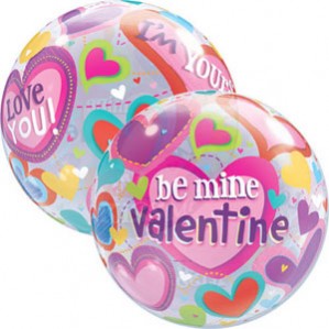 Valentine's Day Bubble Balloons 56cm Be Mine