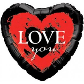 Love Foil Balloons 22cm Black & Red Love You