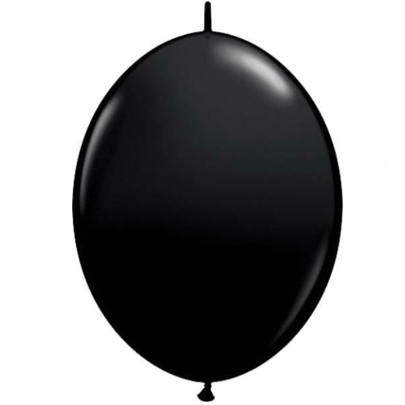 Black Quick Link Latex Balloons 15cm Onyx Black Pack of 25