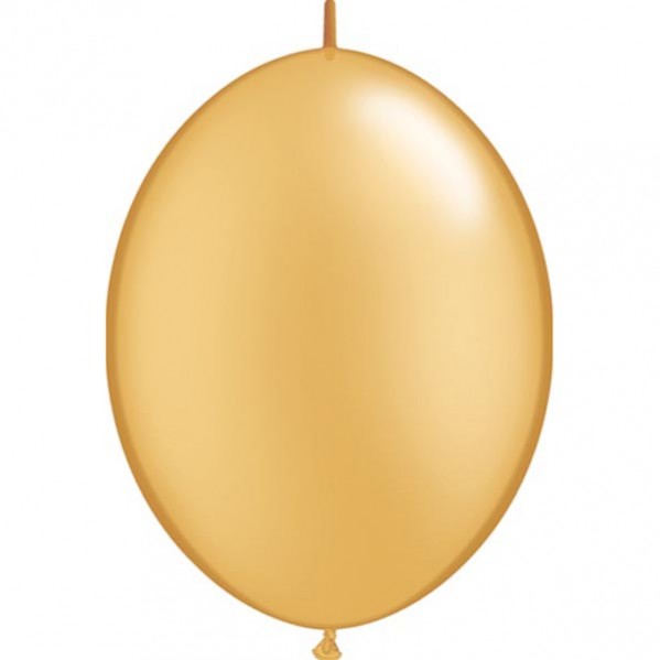 Gold Quick Link Latex Balloons 15cm Metallic Gold Pack of 50