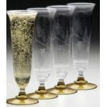 Clear Plastic Glasses with Gold Base 125ml Gold Champagne Flute Pack of 10
