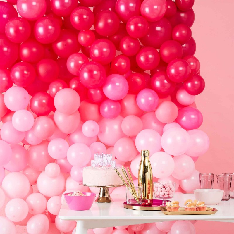 Ombre Pink Star Gazer Balloon Wall 200cm x 200cm 213 pk Ombre Pink Star Gazer Balloon Wall 200cm x 200cm 213 pk