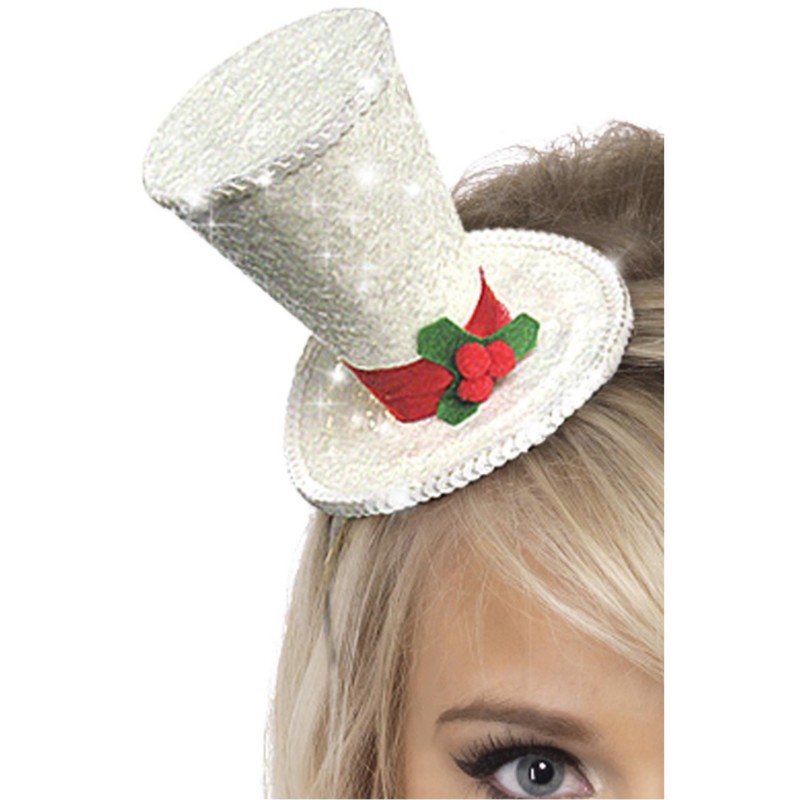White Mini Top Hat for Adult