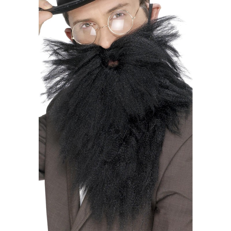 Long Beard & Moustache, Black for Adult