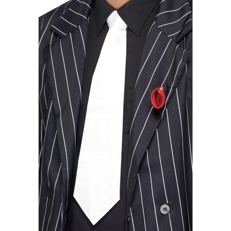 White Gangster Tie for Adult