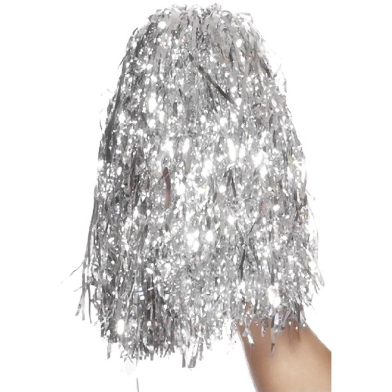 Silver Metallic Pom Poms
