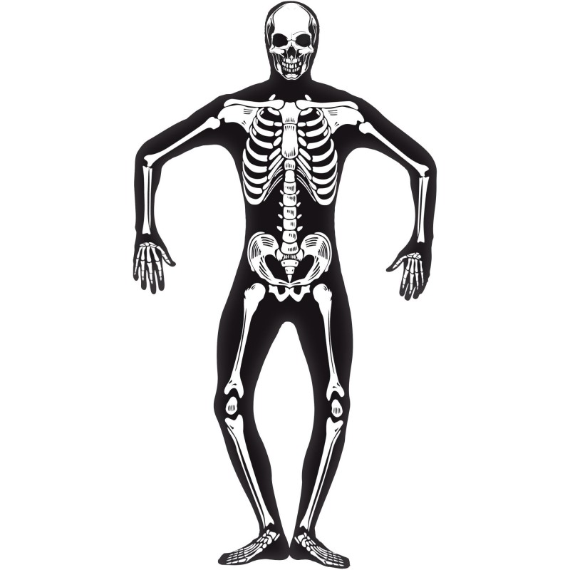 Skeleton Glow In The Dark Second Skin Adult Costume