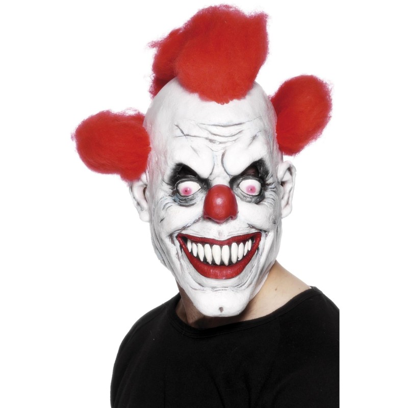 Scary Clown 3/4 Mask With Hair for Adult