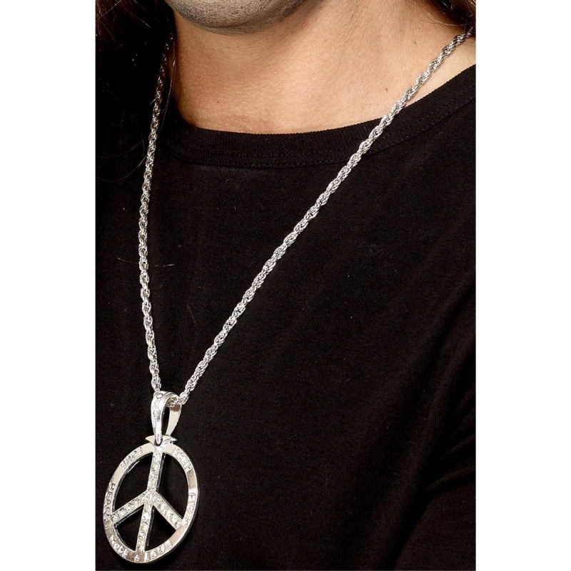 60s Peace Sign Hippie Medallion for Adult