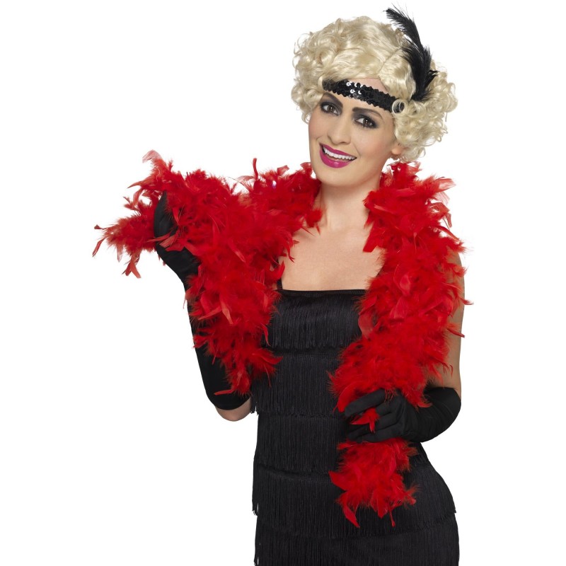 Red Feather Boa for Adult