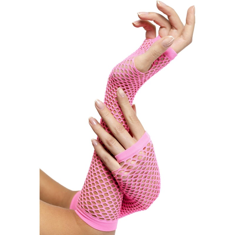 Pink Fishnet Gloves for Adult