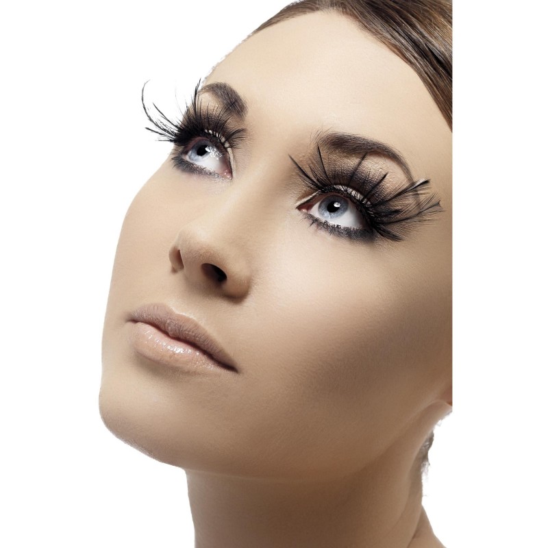 Eyelashes With Black Feather Plumes for Adult