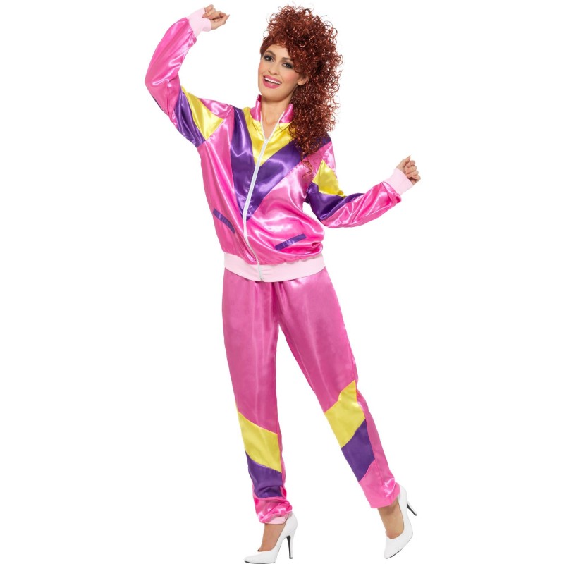 80s Height Of Fashion Women's Pink Shell Suit