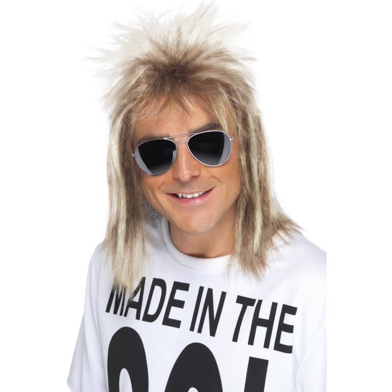 80s Blonde Mullet Wig for Adult