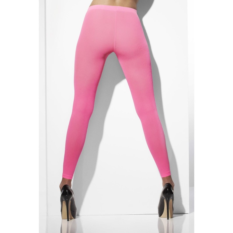Footless Tights - Neon Pink, Adult 1980s