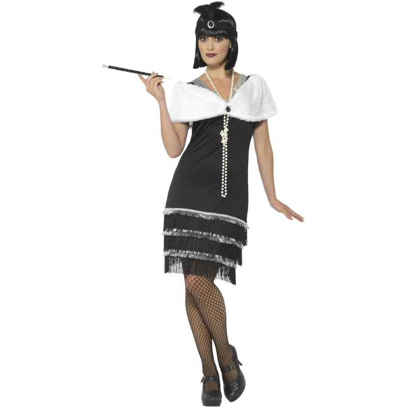 Flapper Deluxe Costume With Stole for Adult