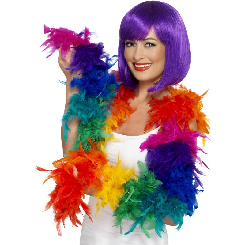 Rainbow Feather Boa for Adult