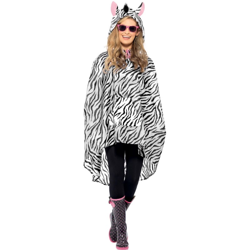 Zebra Party Poncho, Adult