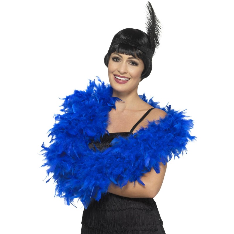 Blue Deluxe Feather Boa, Adult