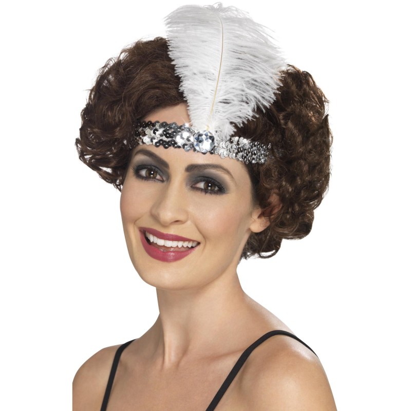 Flapper Silver Headband for Adult