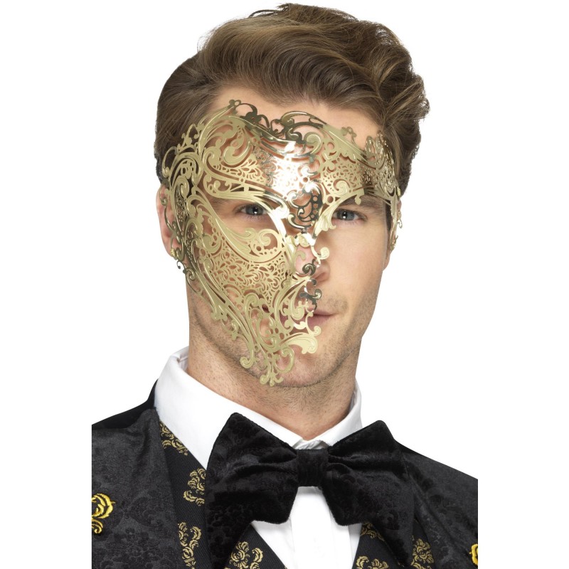 Filigree Phantom Metal Deluxe Mask for Adult