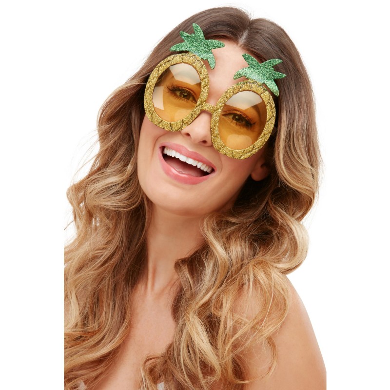Tropical Pineapple Glitter Glasses for Adult