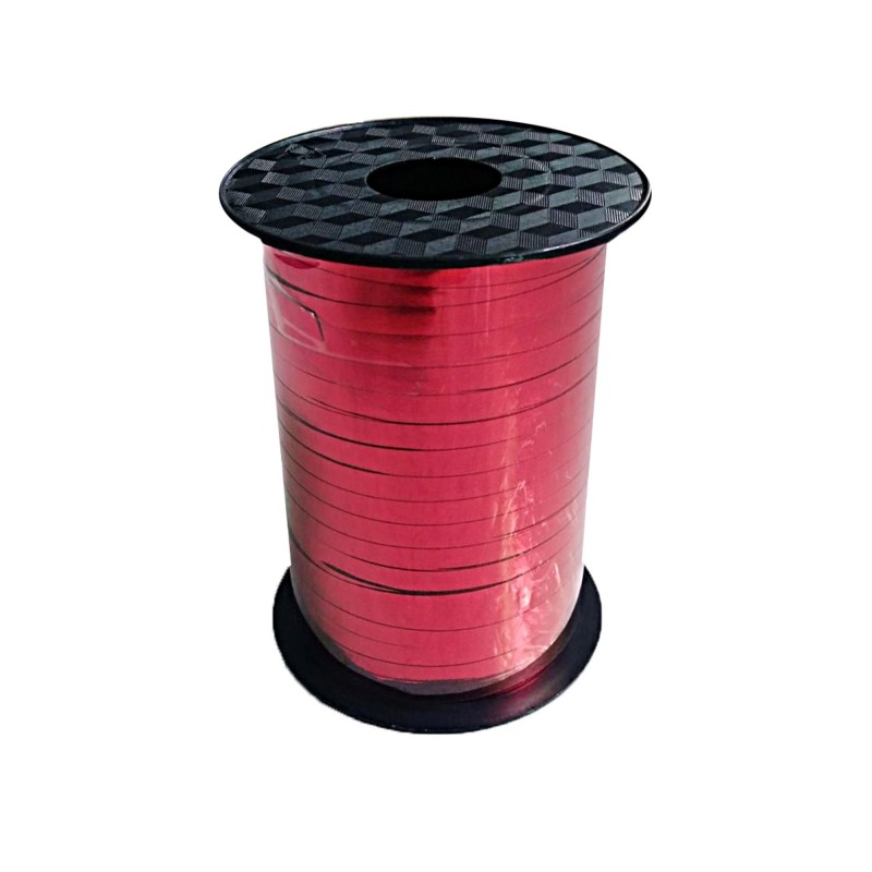 Red Metallic Balloon Ribbon 225m x 5mm | Express Party Supplies