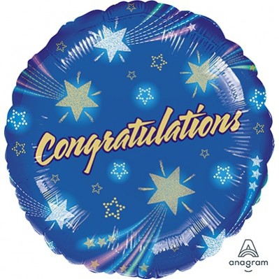 Congratulations Foil Balloons 45cm Shooting Stars Design Congratulations