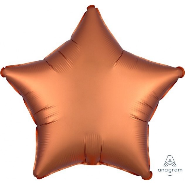 Orange Foil Balloons 45cm Amber Satin Luxe Star