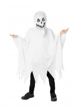 Ghost Child Poncho With Hood