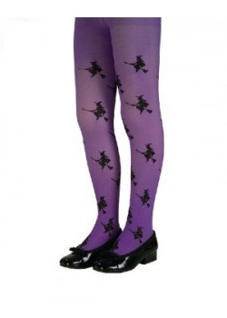 Purple Glitter Witch Tights for Child - Accessory
