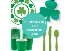 St. Patrick's Day Table decoration ideas - Shamrock, Tableware, and centerpiece