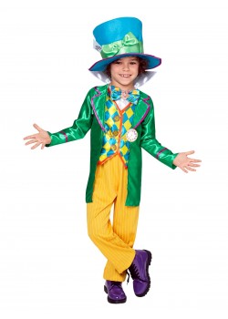 Mad Hatter Alice In Wonderland Boys Deluxe Child Costume