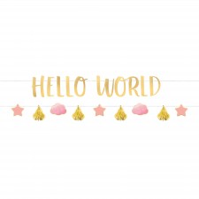 Oh Baby Girl Hello World! Letter Banners 1.7m 2 pk