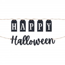 Classic Black & White Happy Halloween Banners 1.82m 2 pk