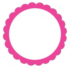 Bright Pink Scalloped Labels 5 pk