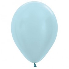 Satin Pearl Blue Latex Balloons 30cm 50 pk