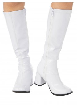 White Go Go Boots for Adult 1960s - Accessory